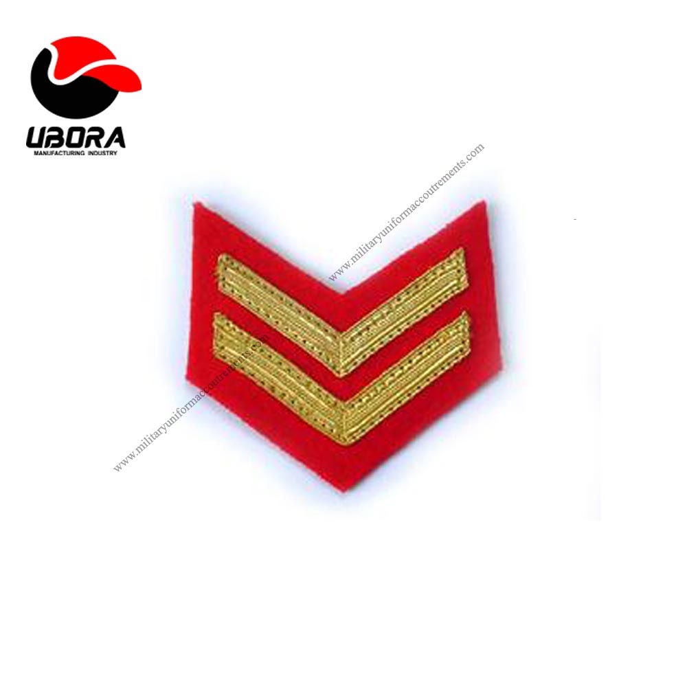 CHEVRON ROYAL MARINES (SMALL) GOLD ON RED COLOR Navy Dress chevron, Wholesale Uniform